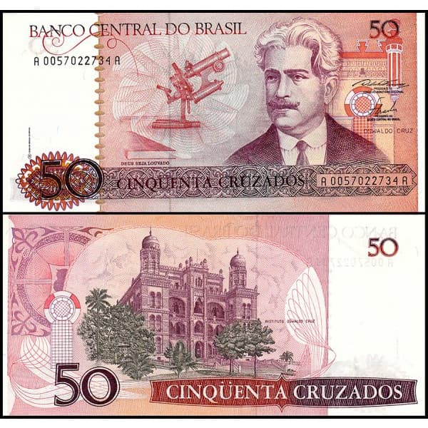 Brasil C 182 50 Cruzados 1986 - Flor de Estampa