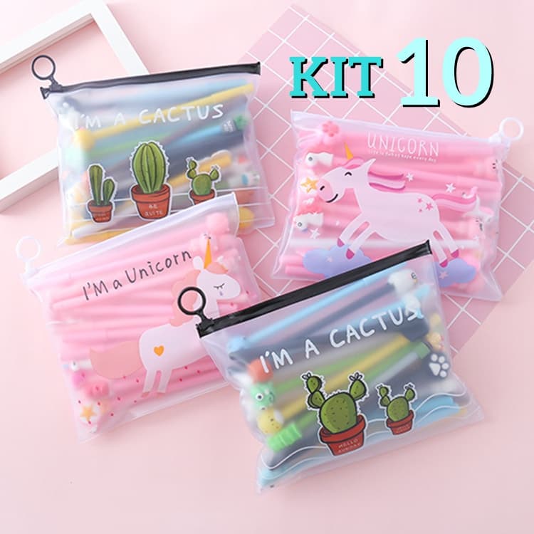 10 Peças Necessaire Bolsinha Estampada E Impermeável, Necessaire Viagem