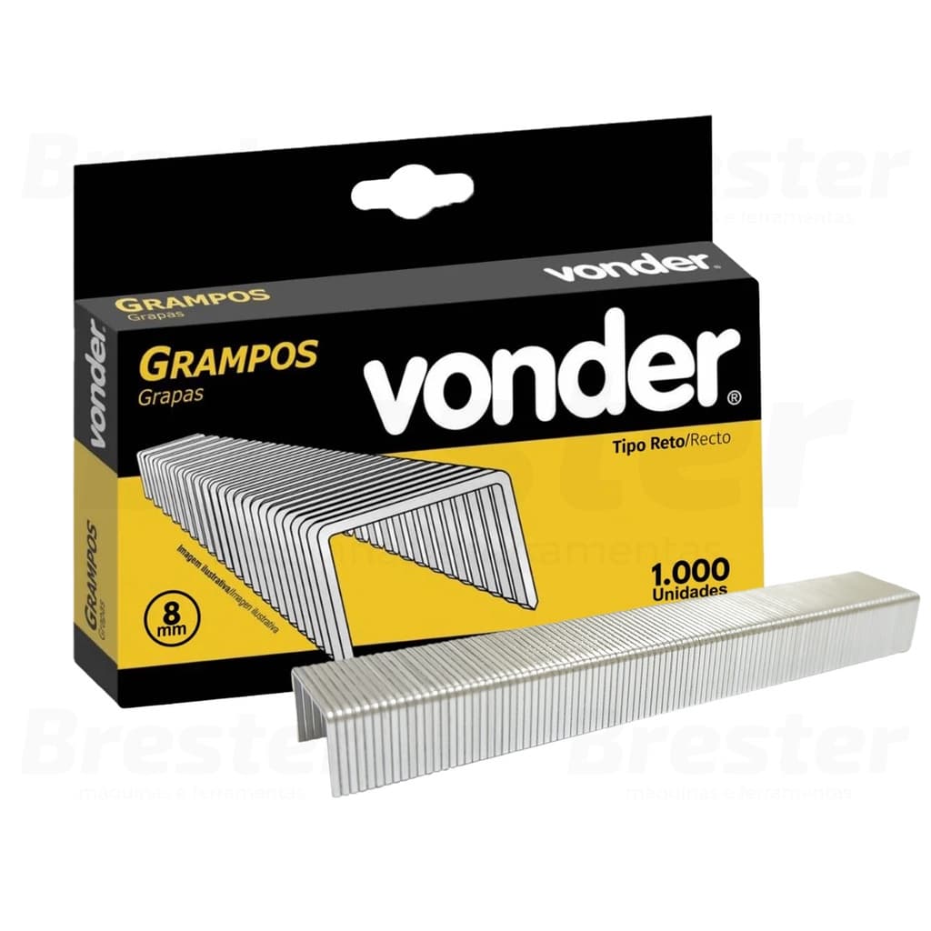Grampo 08mm Para Grampeador Elétrico Gpe168 Cx C/1000 Vonder 2898168208