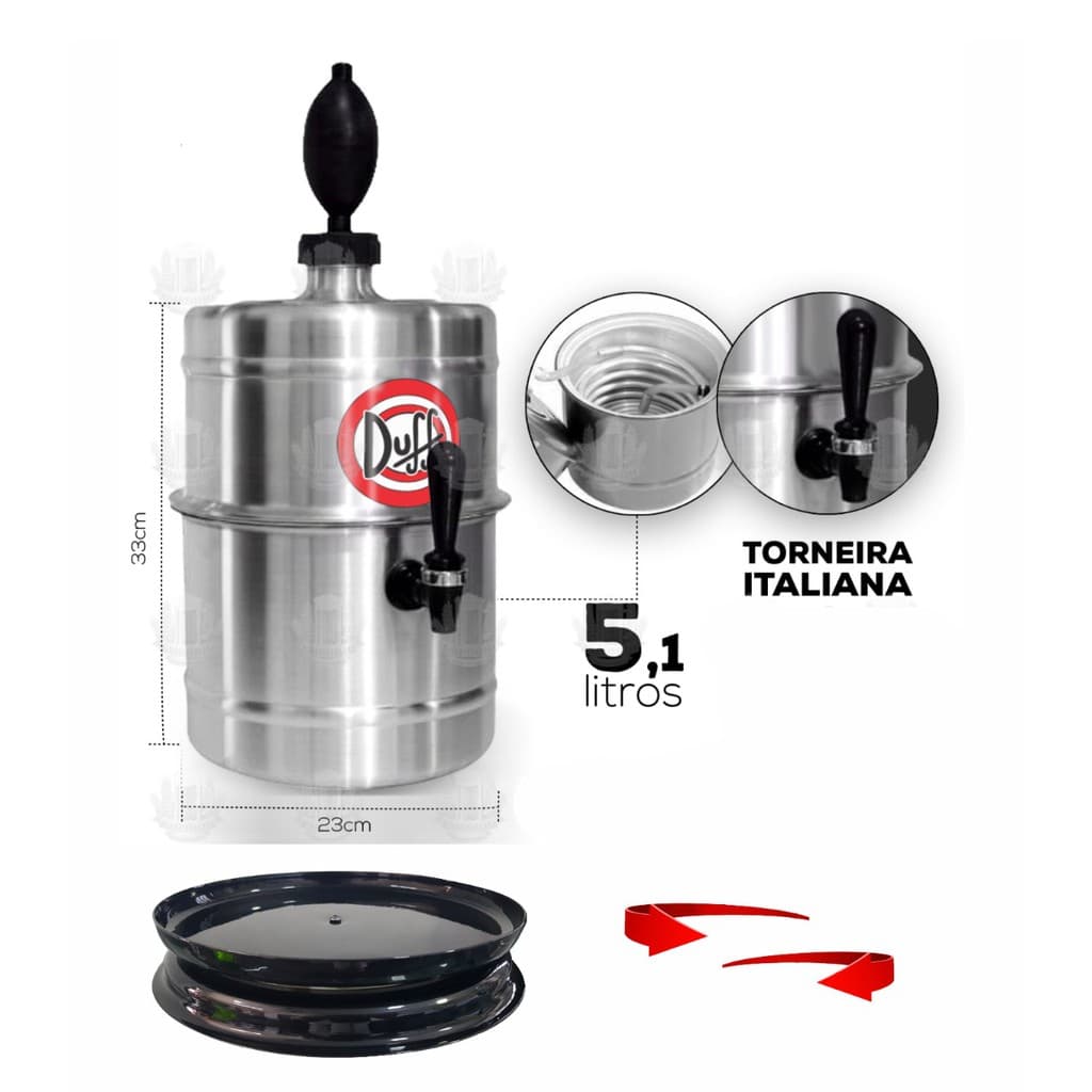 Chopeira Duff Portatil A Gelo Aluminio Com Base Giratória