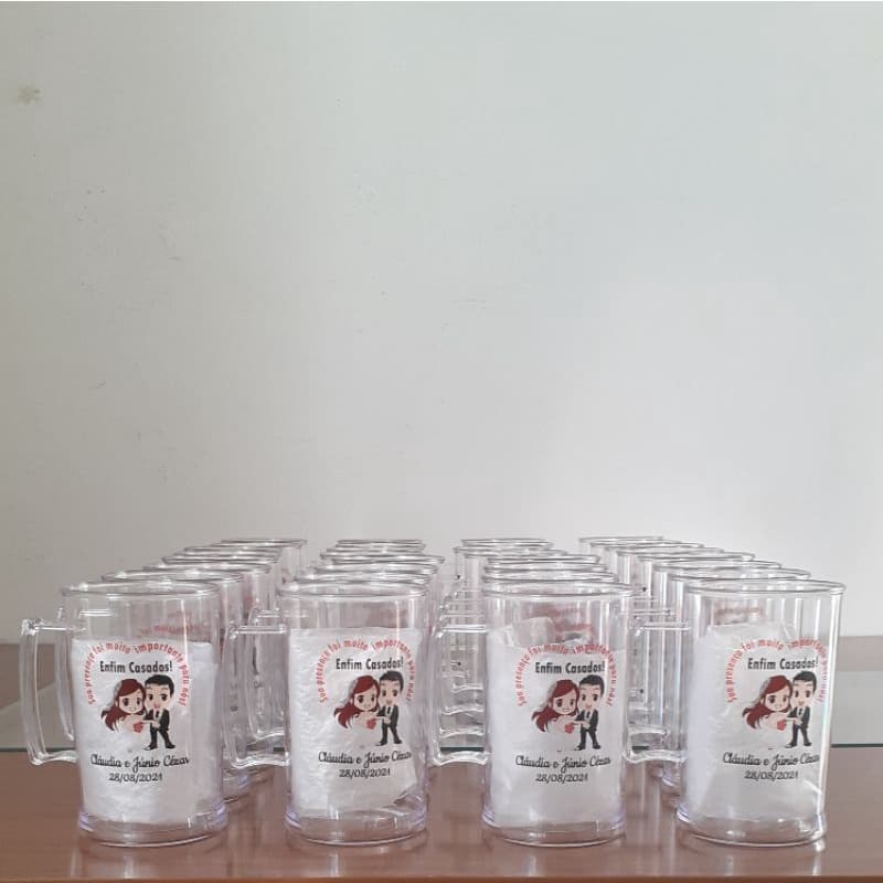 Canecas acrílicas 300ml personalizadas casamento, noivado,  bodas de prata,  ouro