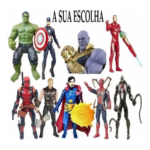 Bonecos Vingadores Avengers 15 cm Hulk Homem Aranha Colecionavel