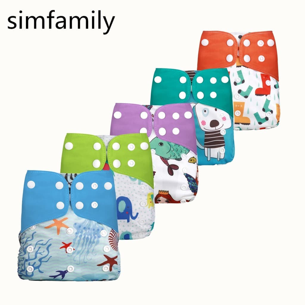 Fralda De Pano Reutilizável Impermeável Com Estampa De Tamanho Único