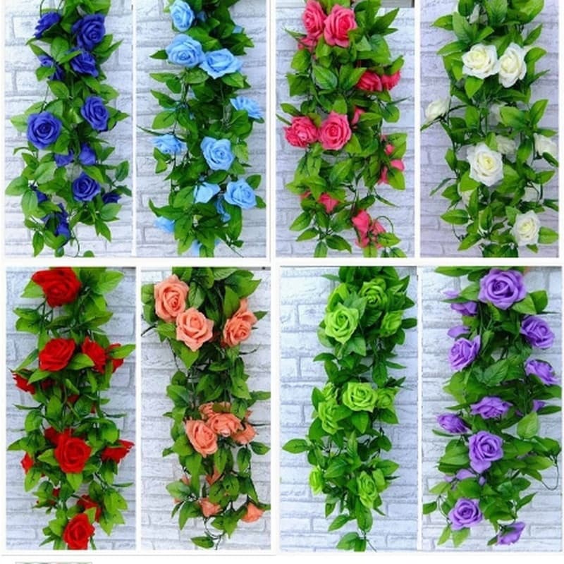 13 Cores 2.5 M Guirlanda De Flores Artificiais De Seda Videira Hera Casa Decorações De Casamento Decoração Do Jardim Partido