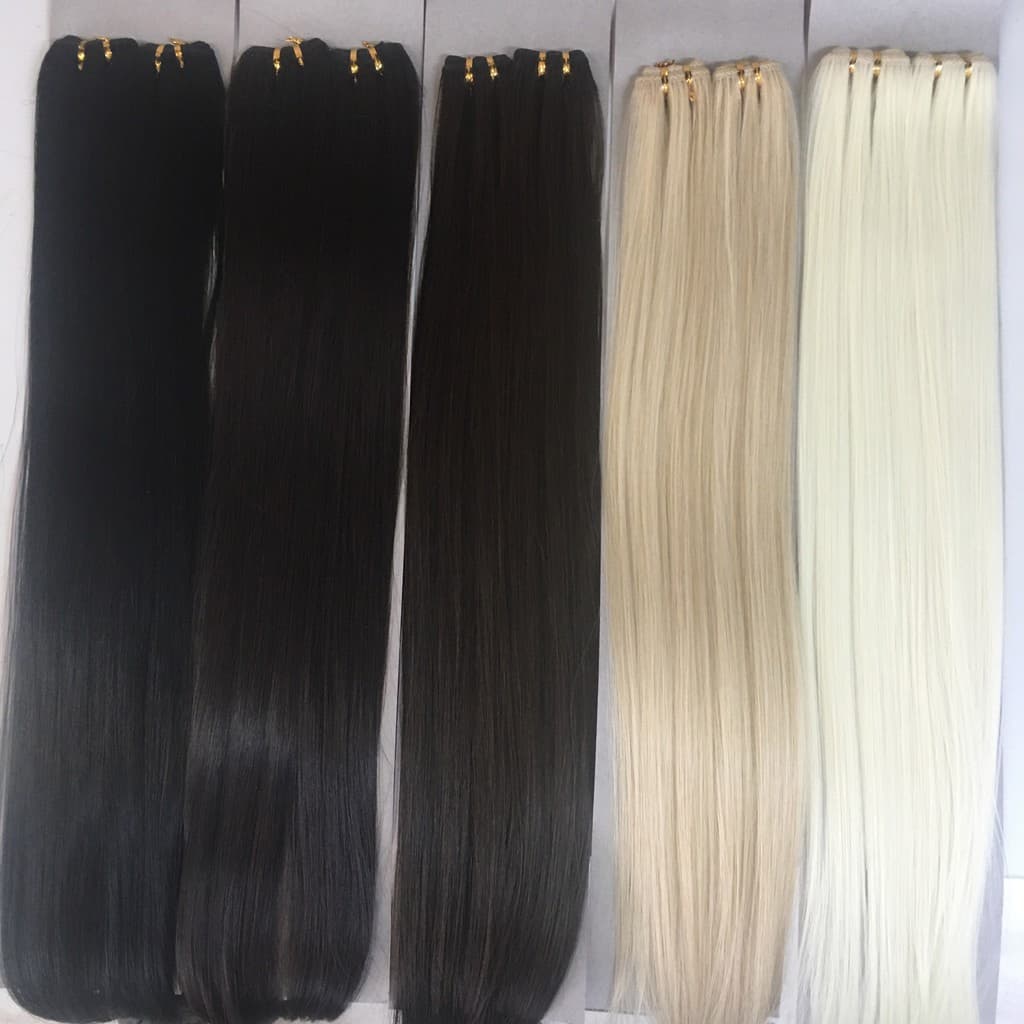 Aplique de Cabelo Orgânico Humano Liso 70 Cm 100g Tecido 2telas/pacote