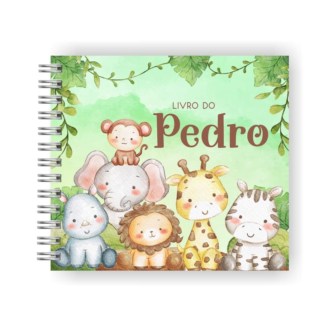 Livro do Bebê Personalizado | Tema Safari Baby Menino