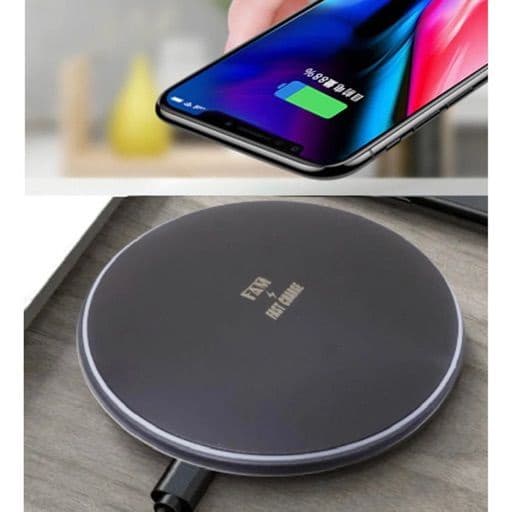 Carregador de Indução Turbo Sem Fio com Anatel - FAM 10w ORIGINAL - Preto e Branco