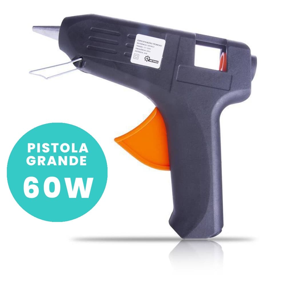 Pistola Cola Quente 60W Grande Profissional Bivolt (127V e 220V) - INMETRO