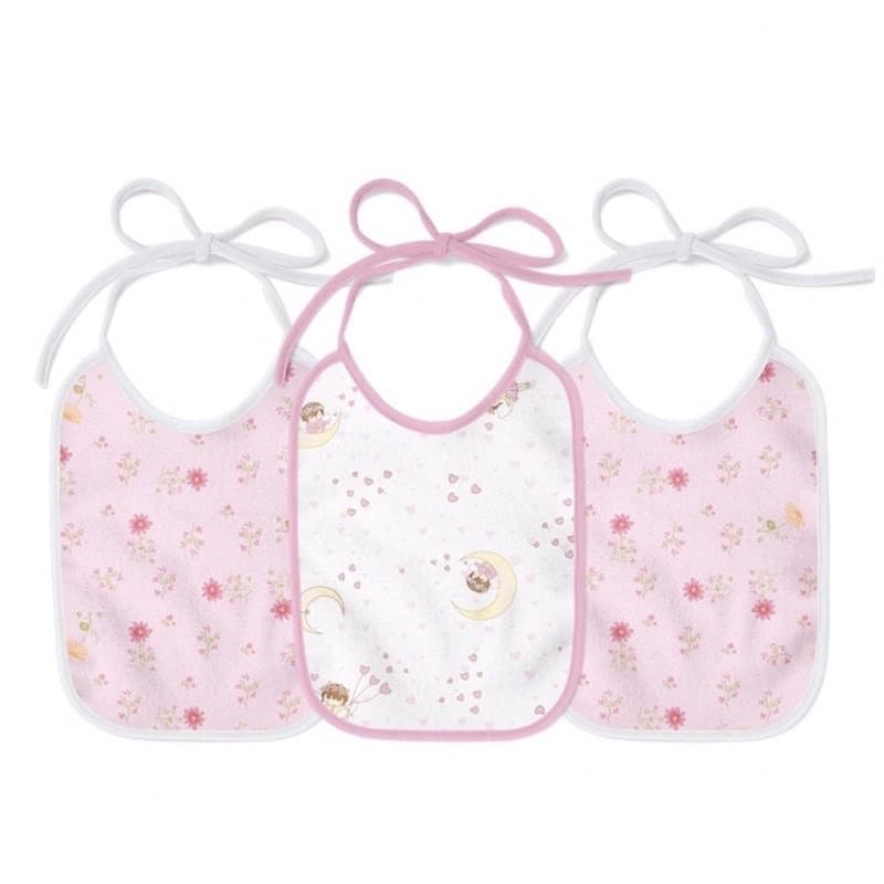 Kit 3 Babador Flanelado Plastificado alimentação bebe 21cm X 19cm