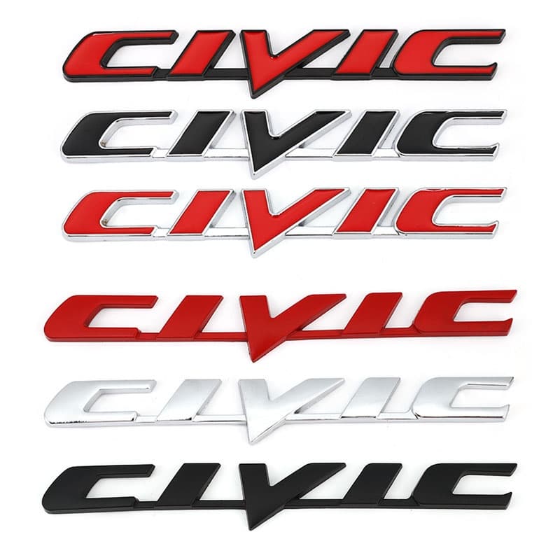 3D Metal Emblema Adesivo Para Honda Civic Carro Traseiro Cauda Tronco Logotipo Adesivos Decalques Acessórios Automóveis