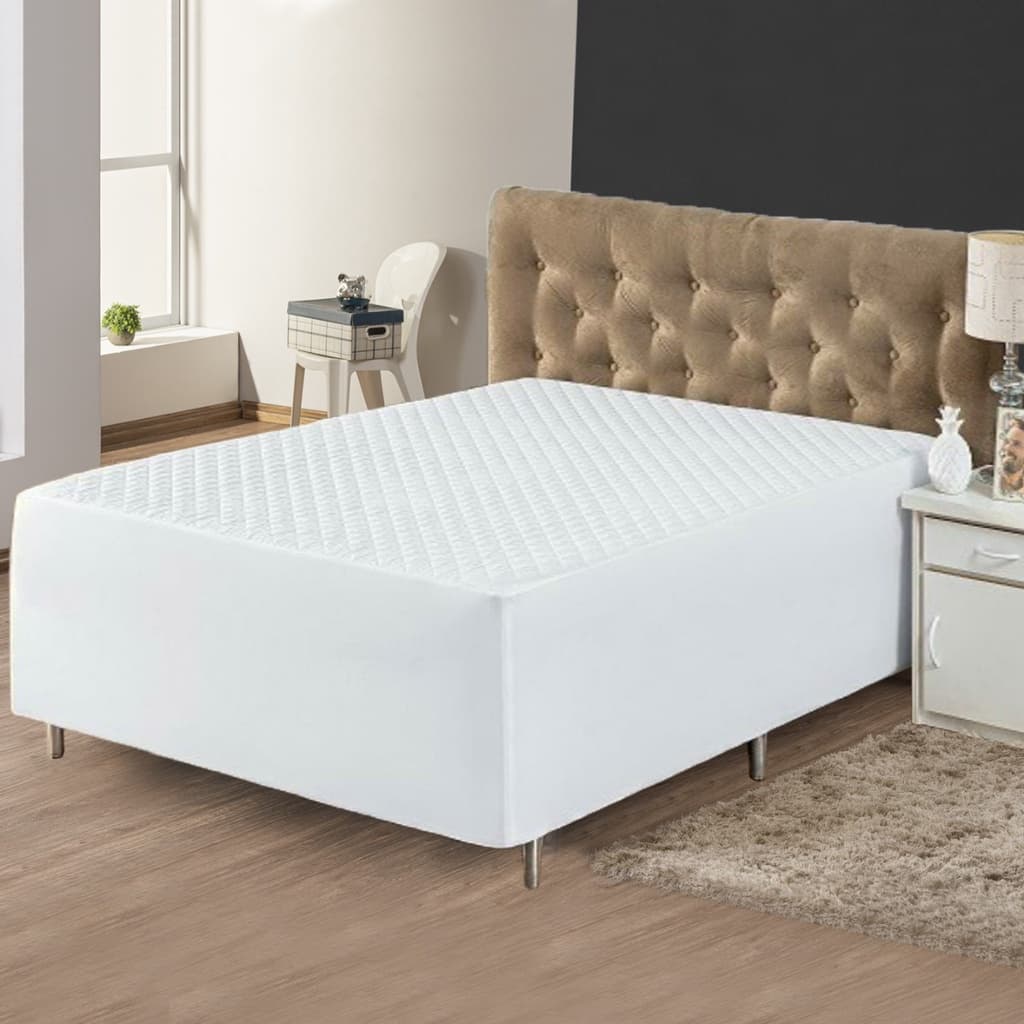 Protetor Impermeável Casal Box Conjugado Matelado Com Manta Acrílica Siliconada  Anti Suor Capa Premium