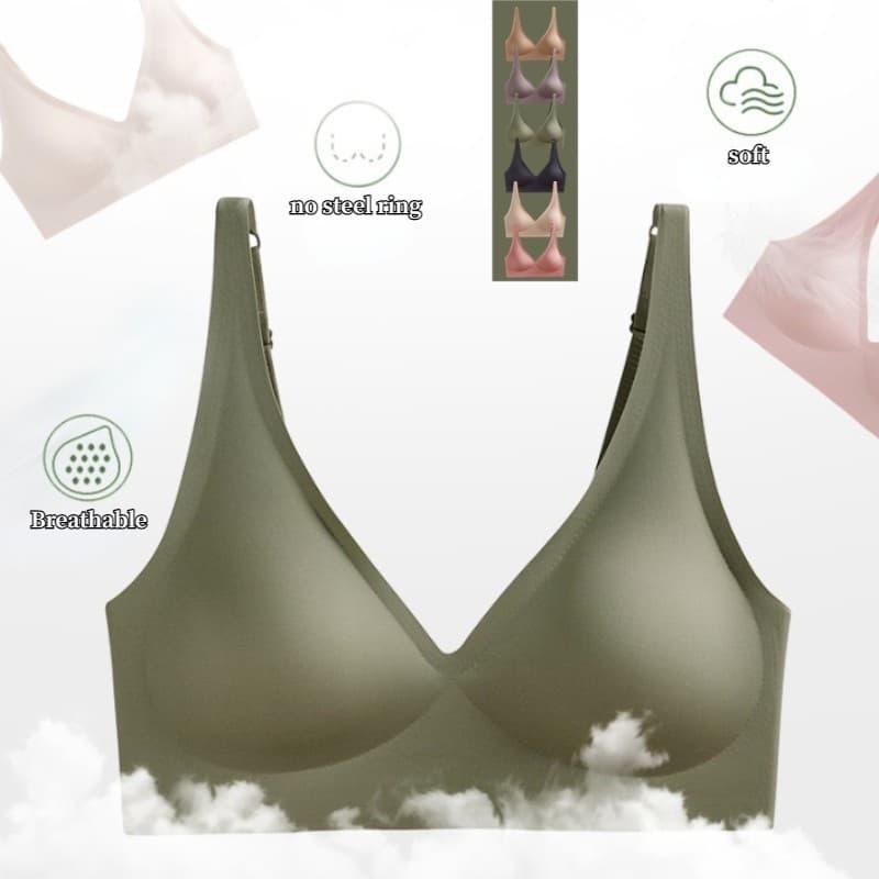 Soutien Gelatinoso Japonês Roupa Íntima De Látex Esportiva De Ioga Feminina Sem Anel De Aço Reunido Sutiã Feminino Costura