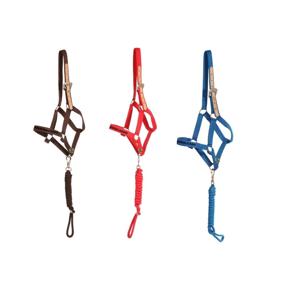 Kit 3 Cabrestos Para Cavalo Personalizado C Guia