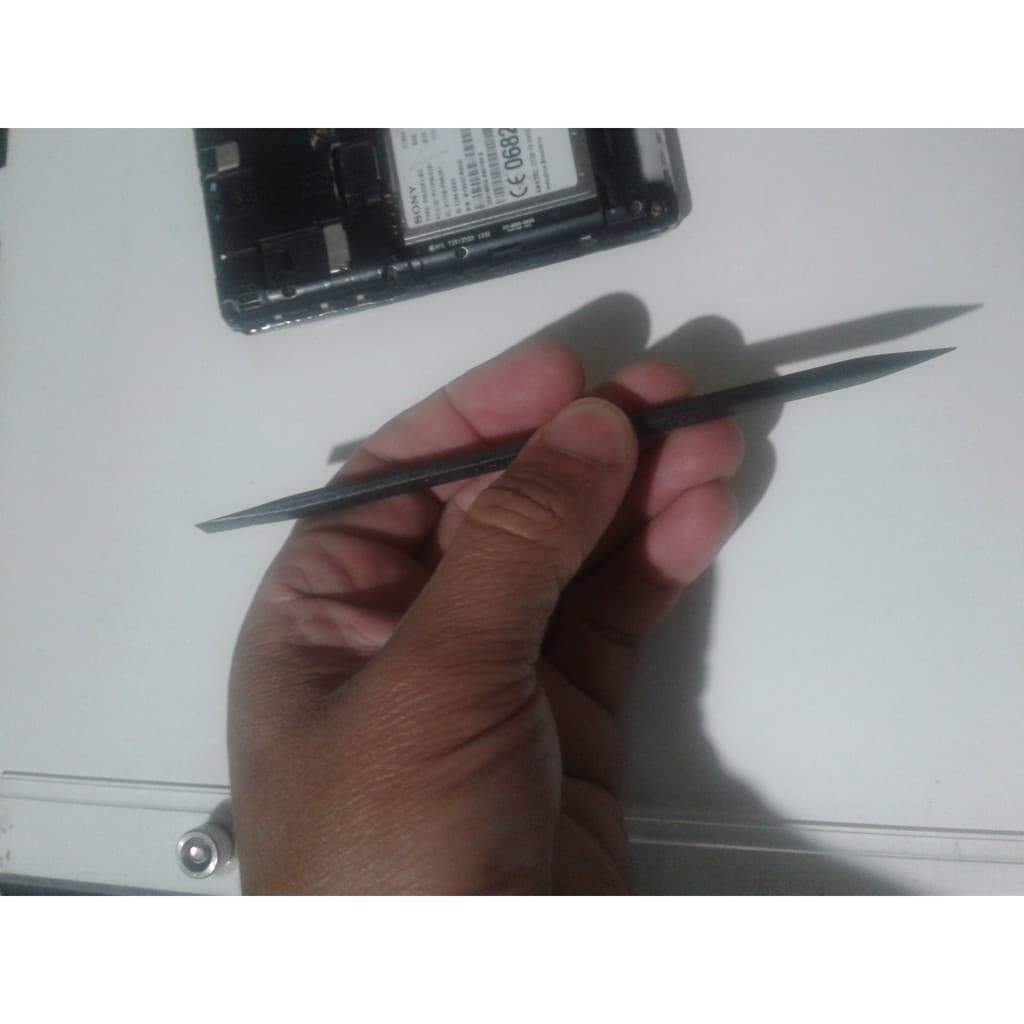 Espatula plástica ponta fina e ponta chata ks2#35822 cor preto