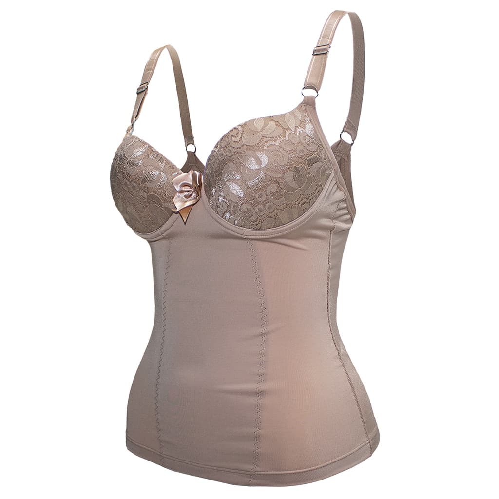 Modeladora Camisete Com Bojo Alta Compressão Cinta Cetinete Abdomen Duplo | Green Look