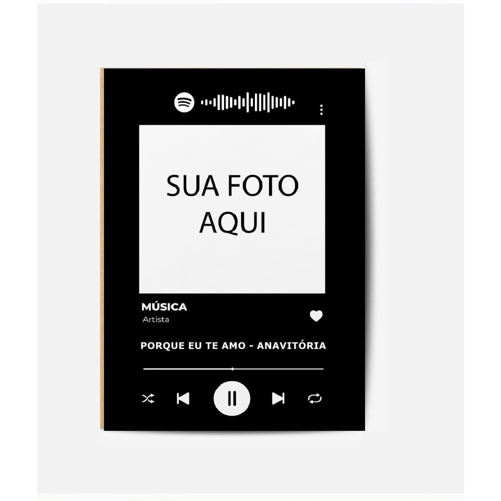 Quadro Placa Spotify Personalizável Decorativo