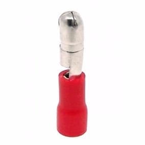 Kit 50 Peças - Terminal Bala Macho Pré Isolado Vermelho 0,5-1,5mm²