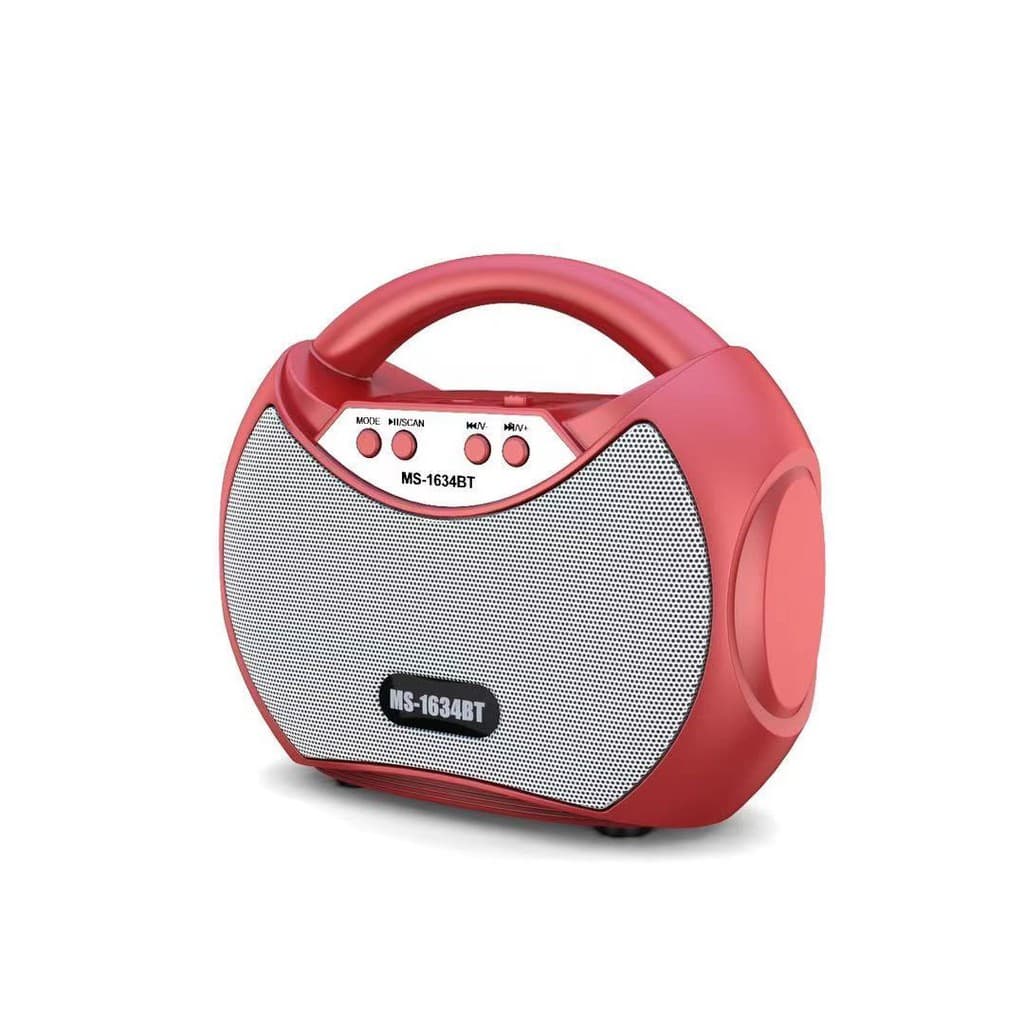 Caixa de Som Portátil Bluetooth USB Cartão SD Rádio FM MP3 Player Ms1634bt Envio 24h