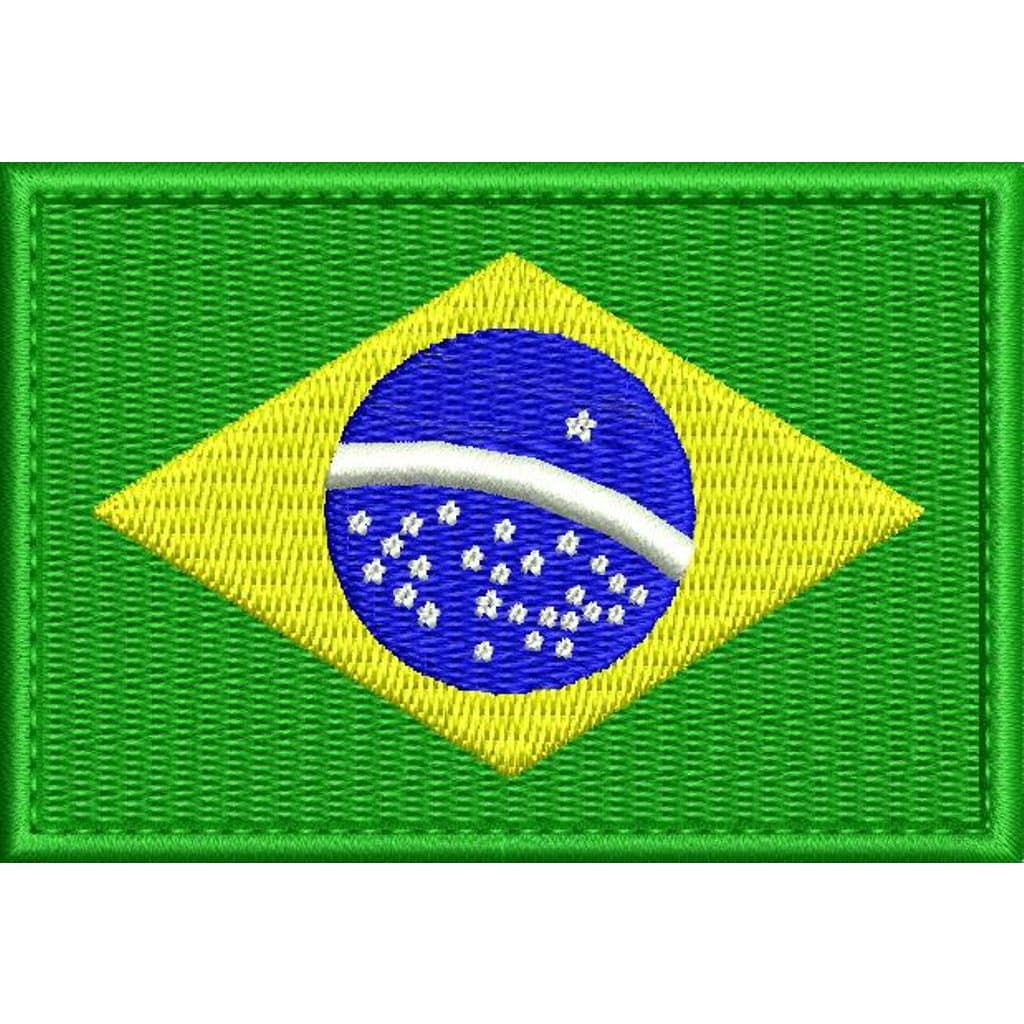 PATCH BORDADO Bandeira do Brasil Oficial 7x5 cm com carrapicho, para costurar ou Termocolante