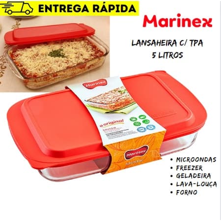 Lasanheira Com Tampa Plástica Marinex 5L - Nadir Figueiredo