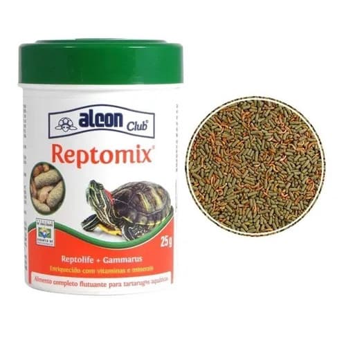 Ração Tartaruga Aquática Reptomix Alcon Reptolife Balanceada Extrusada 25g
