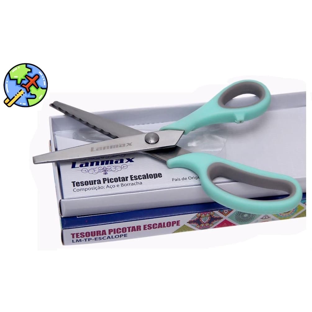 Tesoura De Picotar Escalope Lanmax Corte Arredondado Profissional Escalope Lanmax Papel Eva Tecido