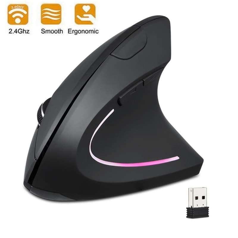 Mouse Óptico Ergonômico Sem Fio USB LED Computador 800/1200/1600DPI Para PC Laptop Notebook