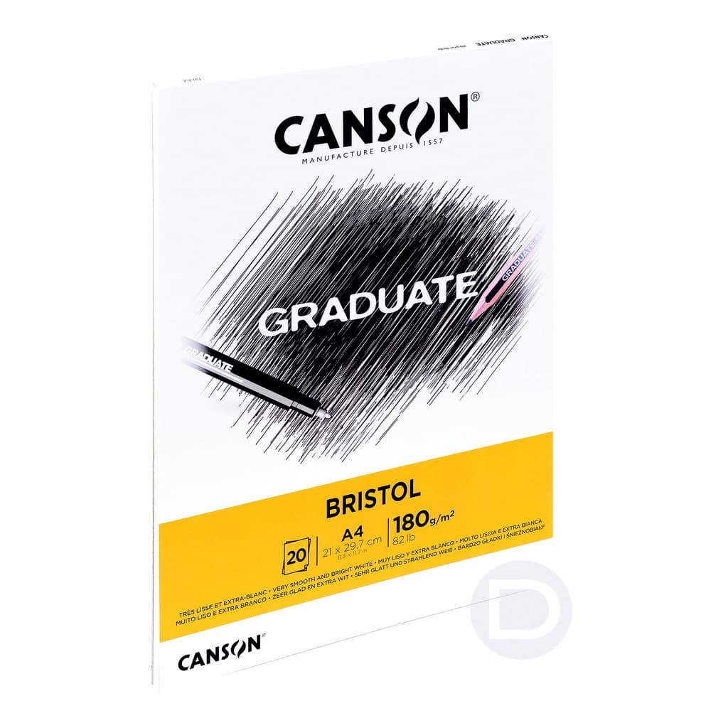Bloco Canson Graduate Bristol 180g A4 20 Folhas