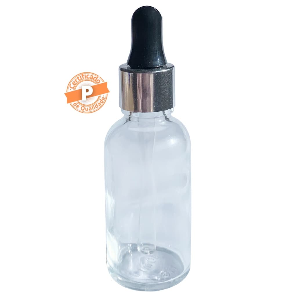 Frasco De Vidro Incolor 30ml Conta Gotas Premium (10 Unidades)
