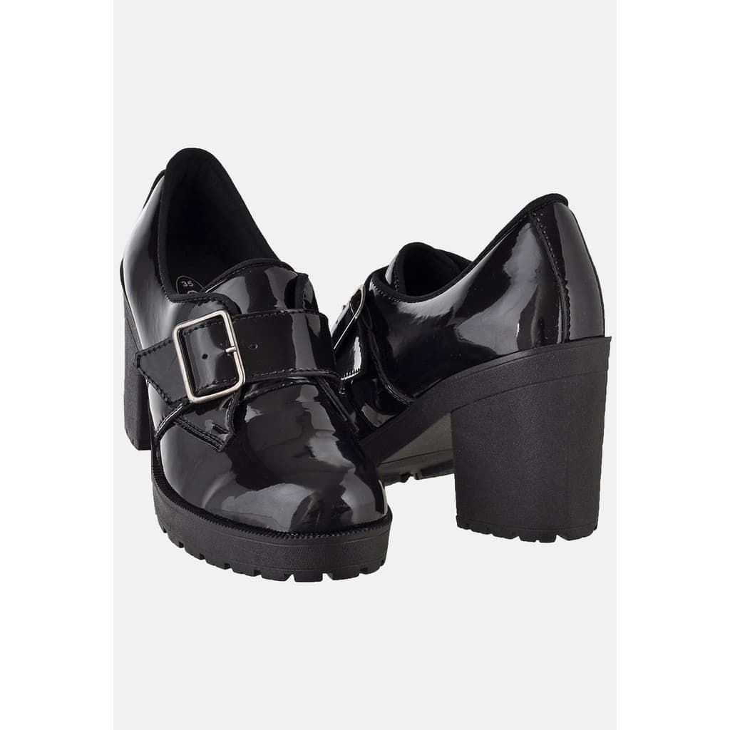 Oxford Sapato Feminino Verniz Salto Tratorado Crshoes 1711