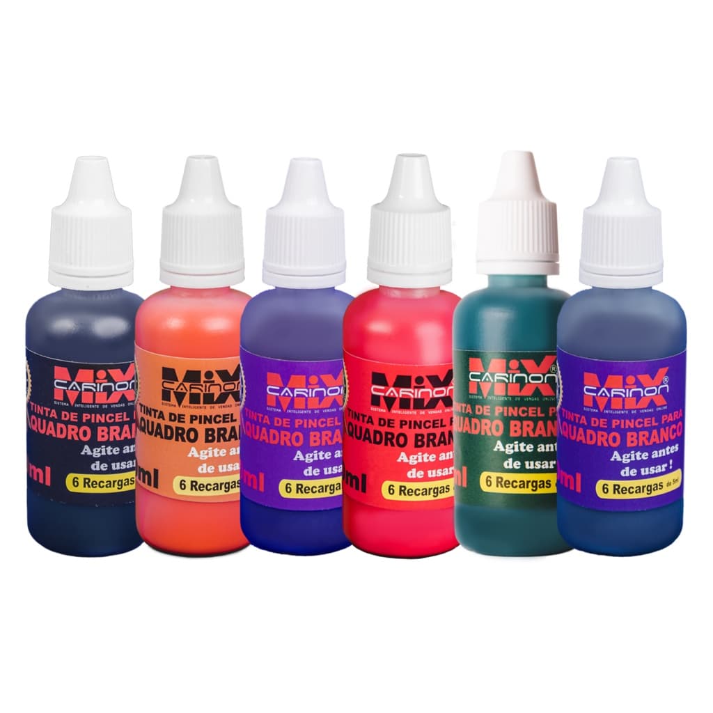 Tinta De Pincel Para Quadro Branco 30 ml - Rende 6 recargas -  Conta gotas