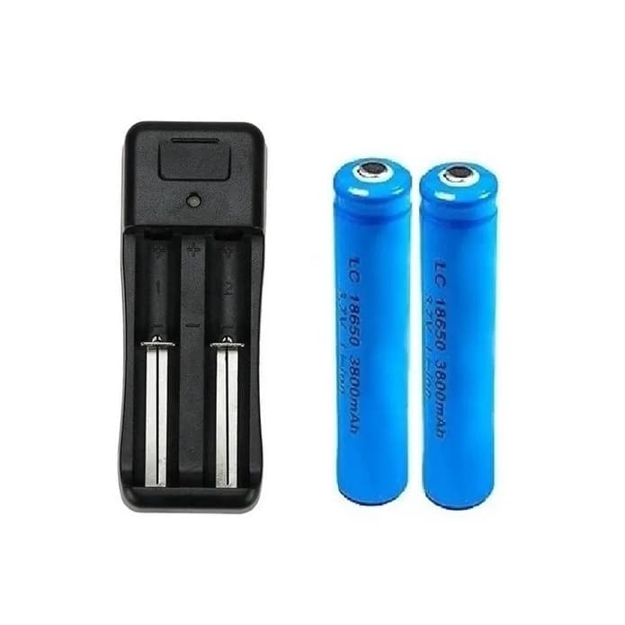 Carregador Duplo Com 2 Pilhas 18650 Para Camera E Lanterna