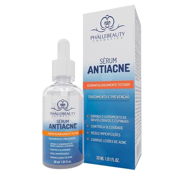 Sérum Antiacne 30ml PhálleBeauty  para Tratamento e Prevenção de Acne