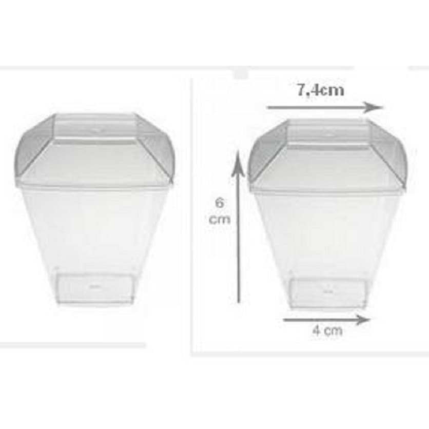 Taça 180ml Quadrada - Taça Diamante -  100 unidades - CRISTAL