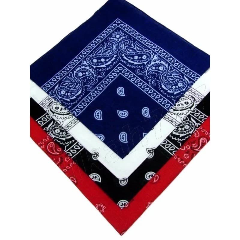 Kit 4 Bandanas Preto Vermelha Branco Azul Ref:239