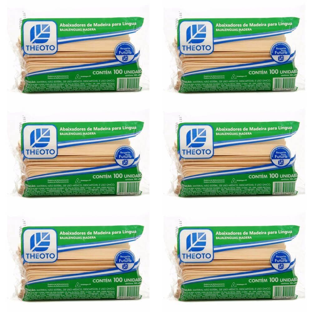 600 Abaixador De Lingua Espátula De Depilação Palito de Madeira Theoto