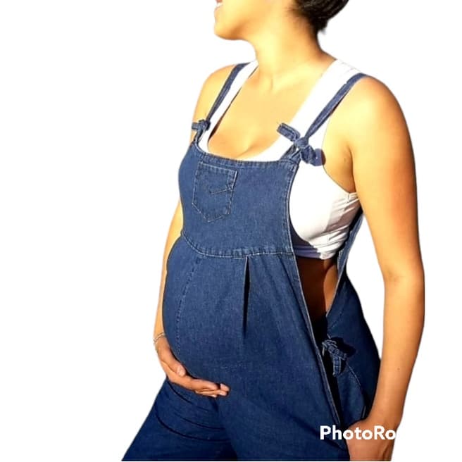 Macacão Jeans Gestante Grávida Amaciado