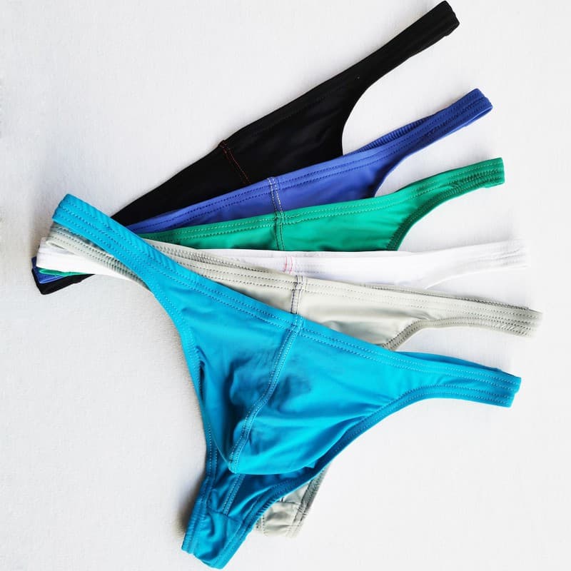 Roupa Íntima Masculina Sexy Clássica Tanga De Cintura Baixa Calcinha Fio-Dental Simples Para Homens