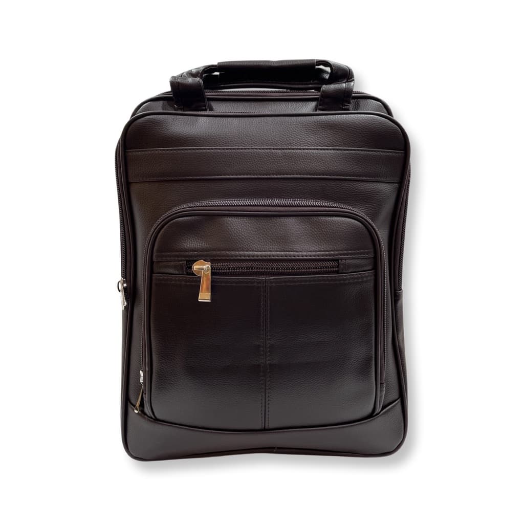 Mochila Pasta executiva 2 em 1 em couro sintético para notebook