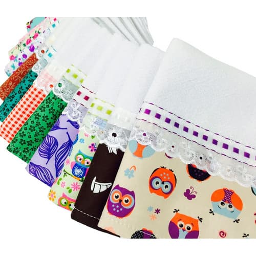 Pano De Prato Atacado Barrado Elite Kit Com 10 Peças