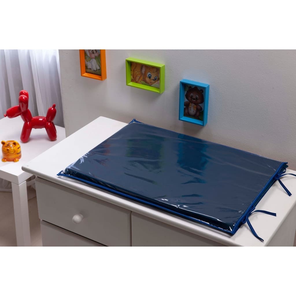 Trocador para comoda de bebe Promoção Azul Marinho Liso quarto bebe Menino com Espuma de Colchão