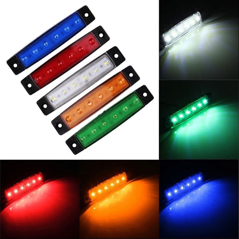 10pcs 12V 24V 6 Led Truck Side Light Lorry Trailer Marker Luzes Auto Indicador De Sinal De Freio Lâmpada De Advertência À Prova D'água