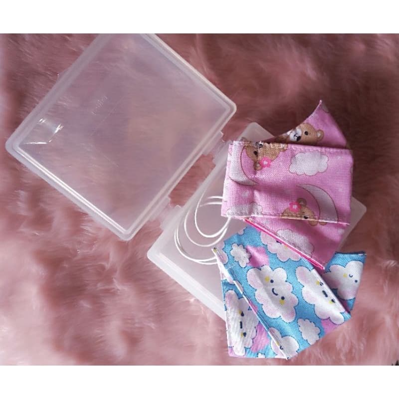 Porta máscaras transparente,com 2 compartimentos