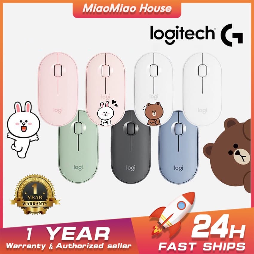 Mouse Bluetooth Sem Fio Logitech M330 M350 Pebble Sem Fio Bluetooth Fino Pequeno E Silencioso Eucalipto 1000DPI