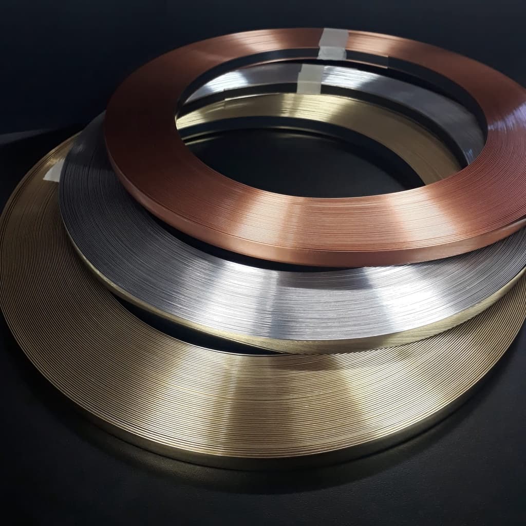 Fita plástica metalizada para decoração - 1,5 cm com fita dupla face 3M - rolo com 5 metros.