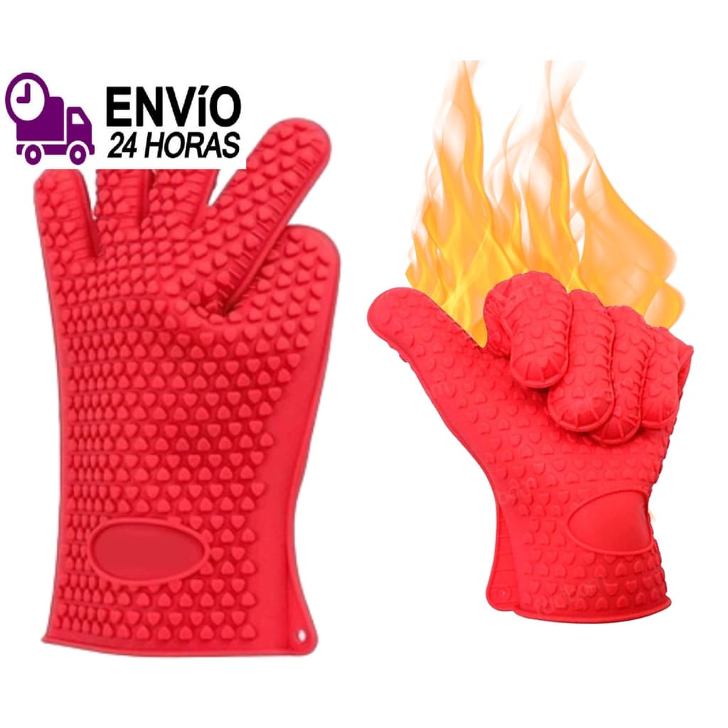 Luva Térmica De Cozinha Forno Fogão Silicone 5 Dedos Lavável Anticalor até 230 Graus