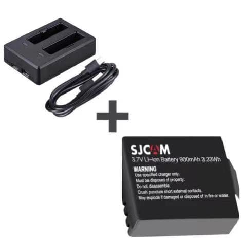 Kit Sjcam Sj4000 Sj5000 M10 Conjunto de combinação de carregador de bateria Para Cameras De Ação 4k Gopro