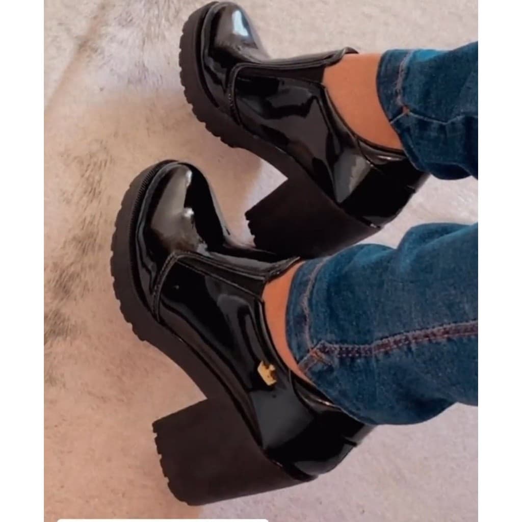 Sapato Feminino Tratorado Oxford Cano Baixo Salto