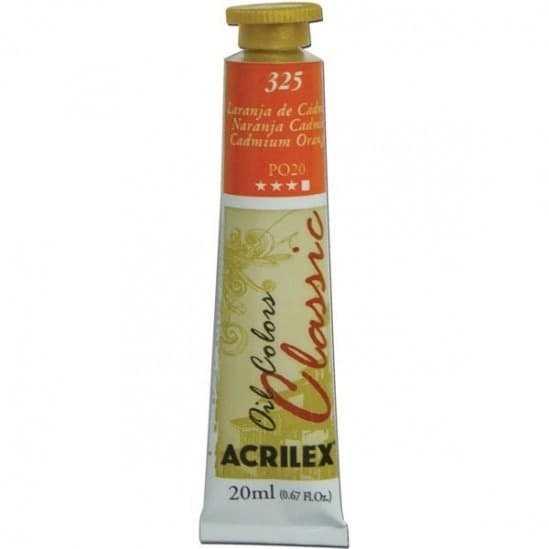 Tinta a Oleo Laranja de Cádmio 325 - Acrilex 20 ml