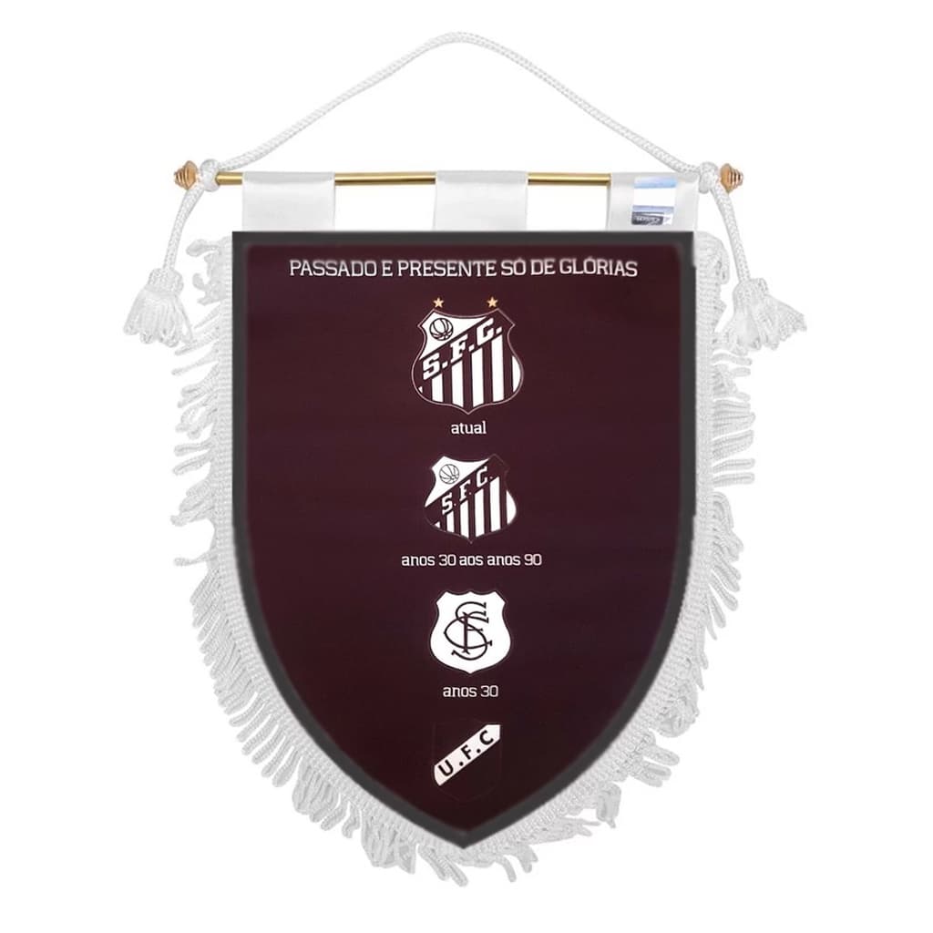 Flâmula Oficial Licenciado 30X22cm do Clube Santos Preto